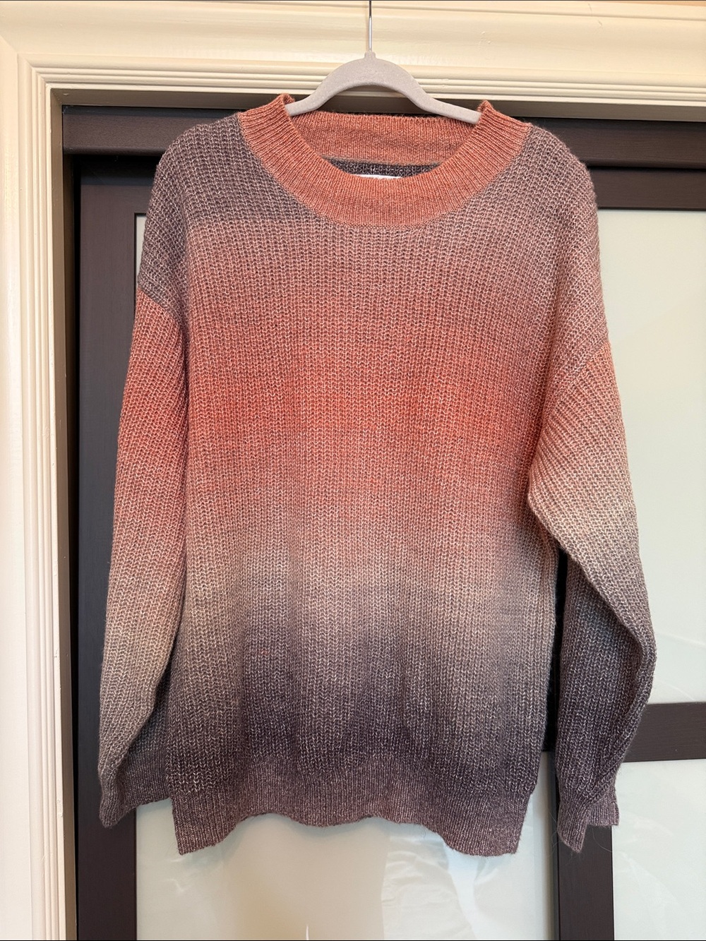 O'Neill Women's Coral to Gray Ombre Crewneck Sweater